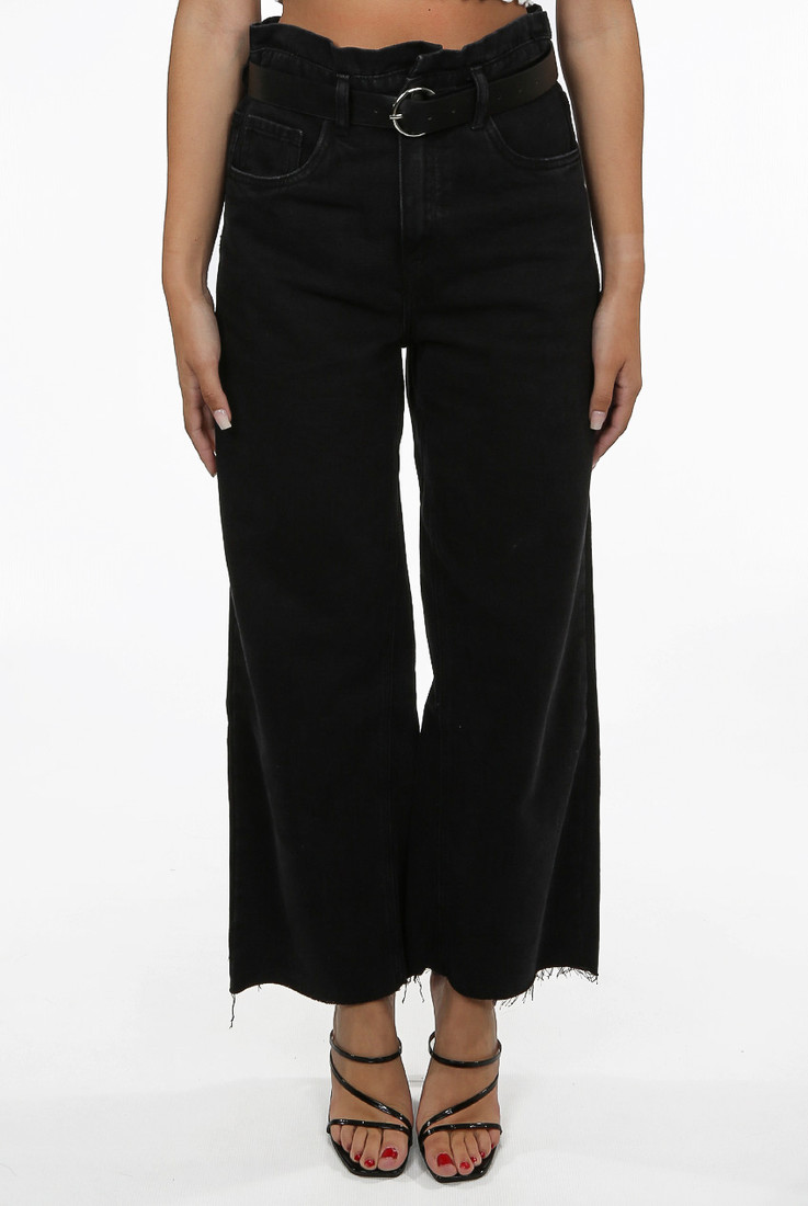 Washed Vintage Belted Jeans 