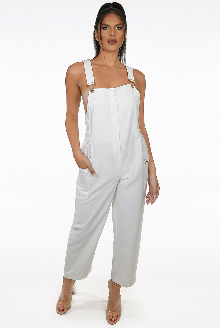 Front Metal Button Closure Jumpsuit
