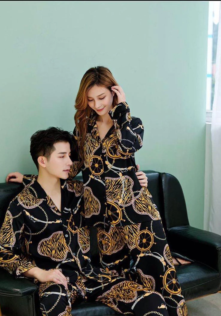 Chain Print Silk Pyjama Set