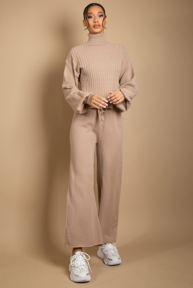 High Neck Ribbed Jumper  & Trouser Co-Ord