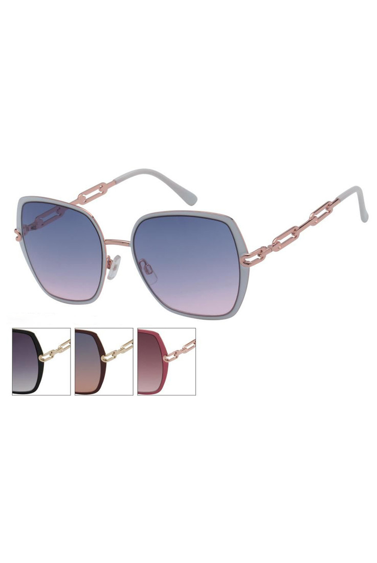 Oversized Sunglasses With Chain Arm