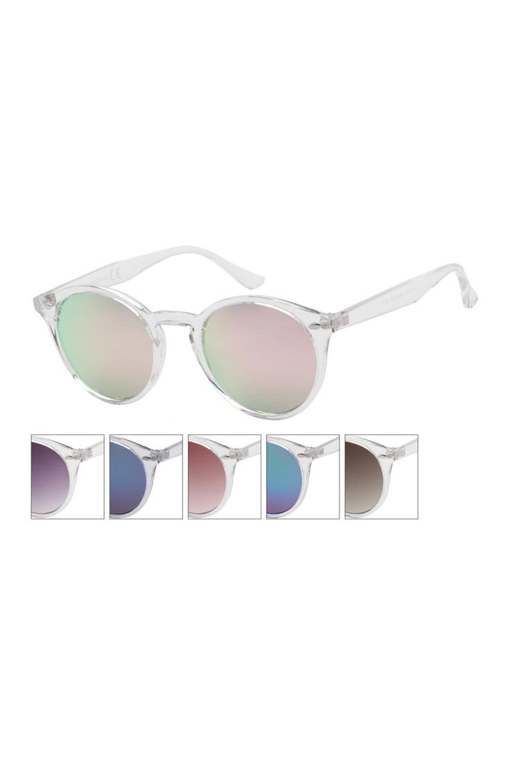 Clear Frame Round Sunglasses