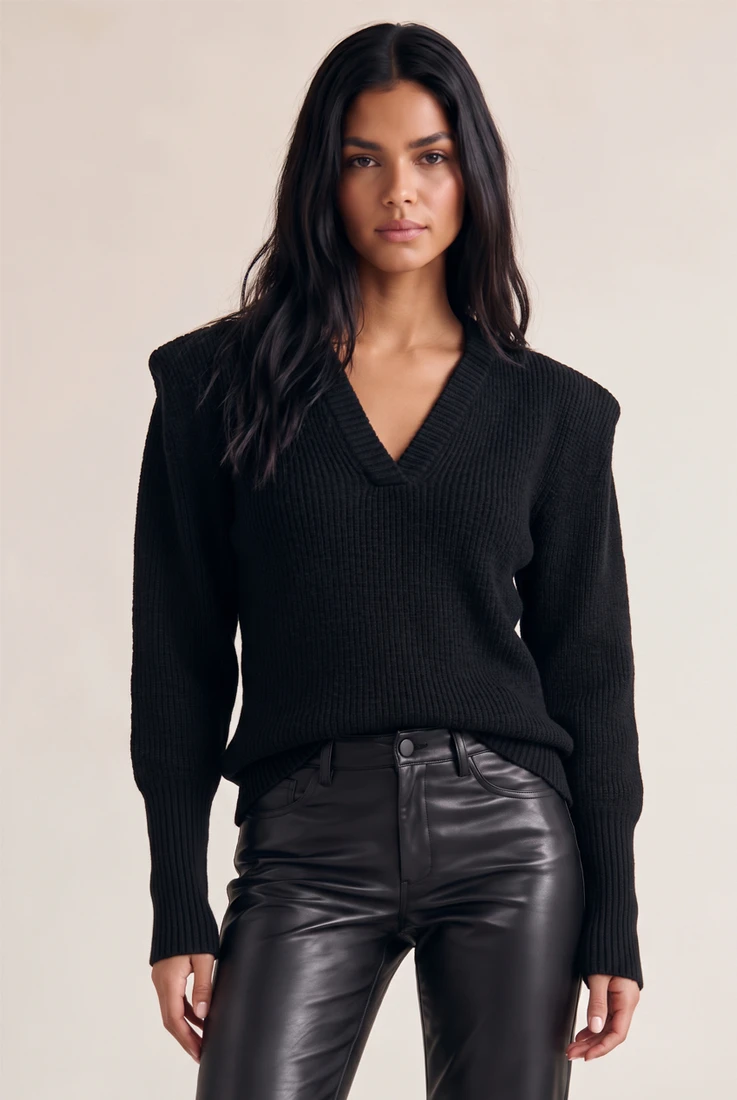 Braided V Neck Jumper