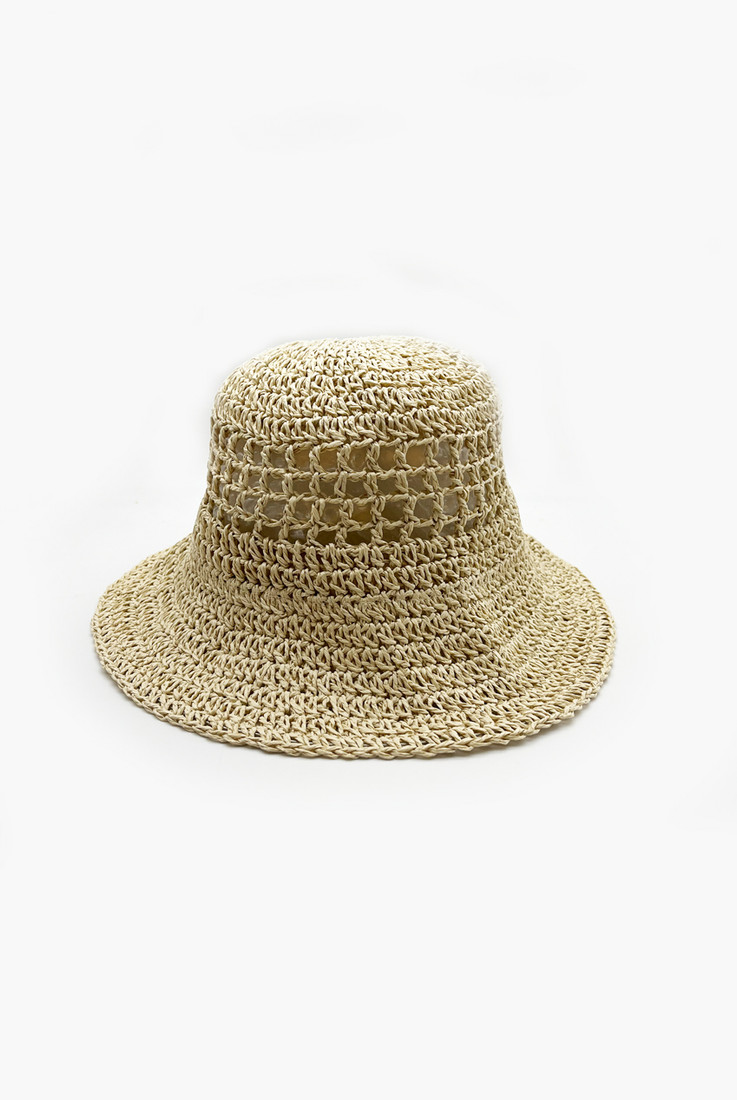 Cut Out Crochet Look Bucket Hat