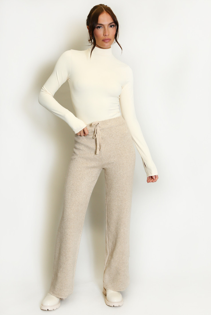 Fine Knit Wide Leg Trouser