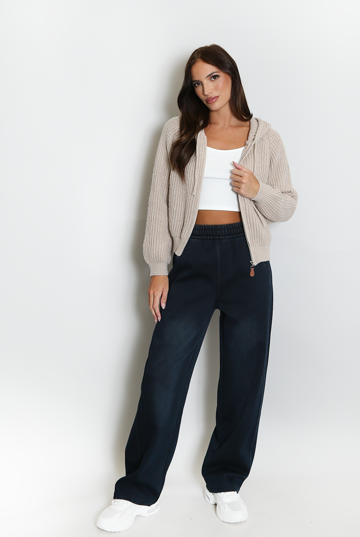 Knitted Zip Up Hoodie