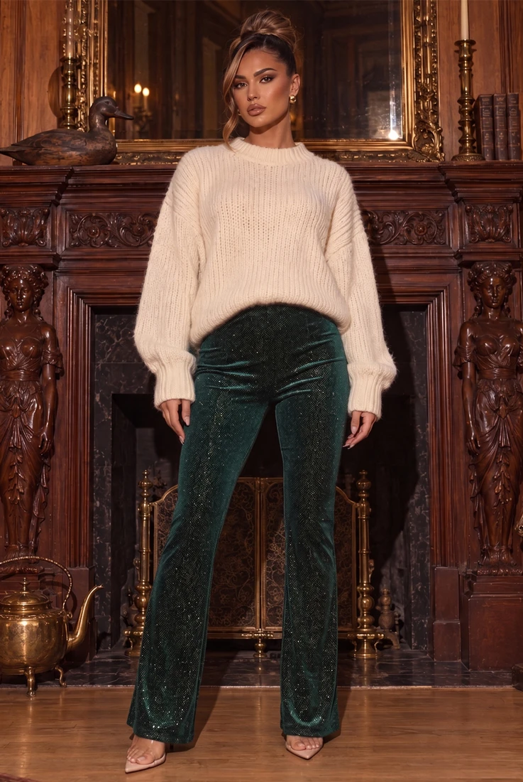 Embellished Flare Trouser