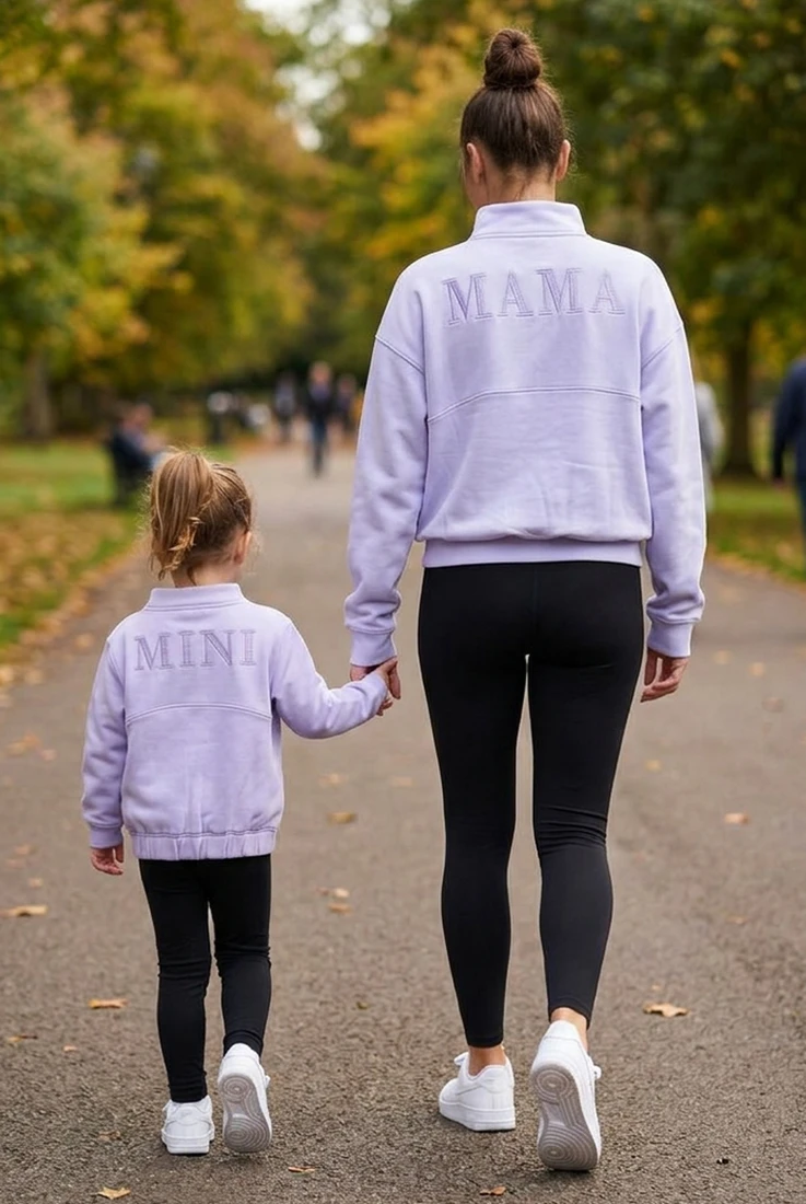 Kids Mini Embroidered Half Zip Sweatshirt