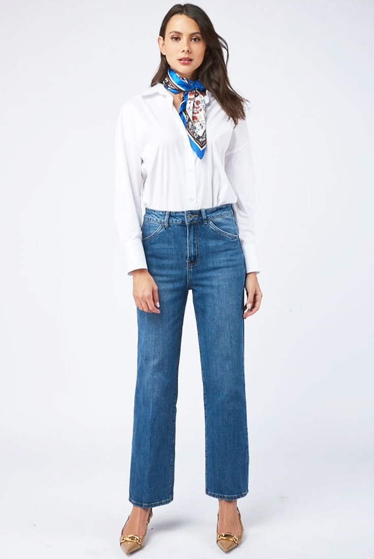 Blue High Waisted Mom Jeans