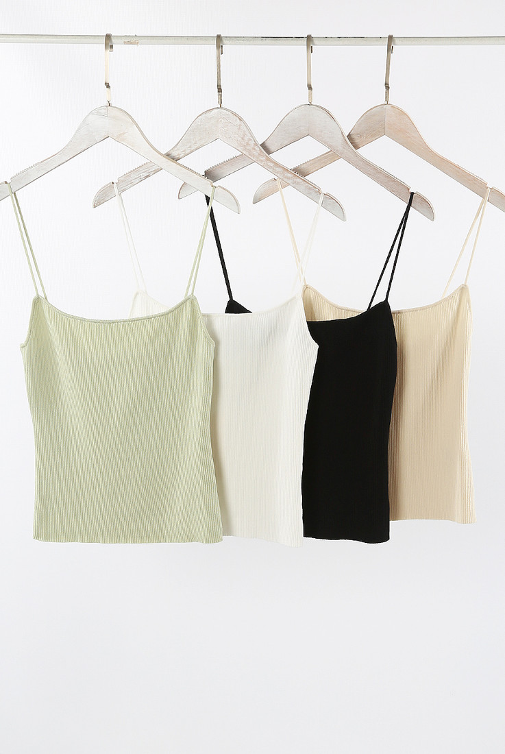 Ribbed Strappy Cami Top