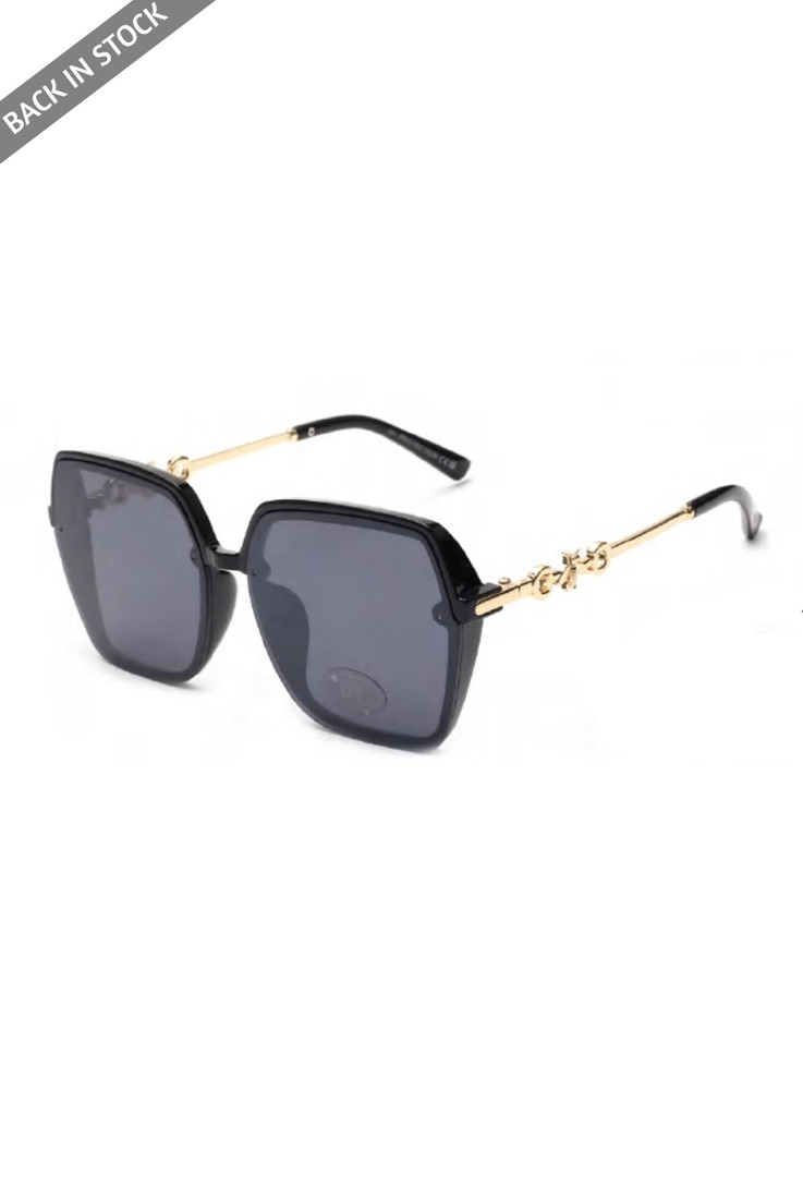 Pentagon Sunglasses With Gold Bee Arm