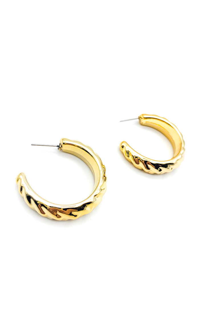 Half Hoop Etched Earrings 