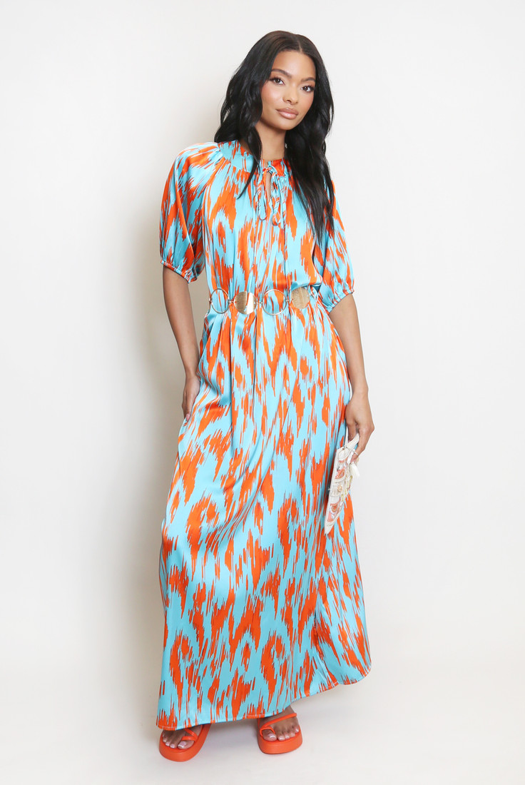 Animal Print Maxi Smock Dress