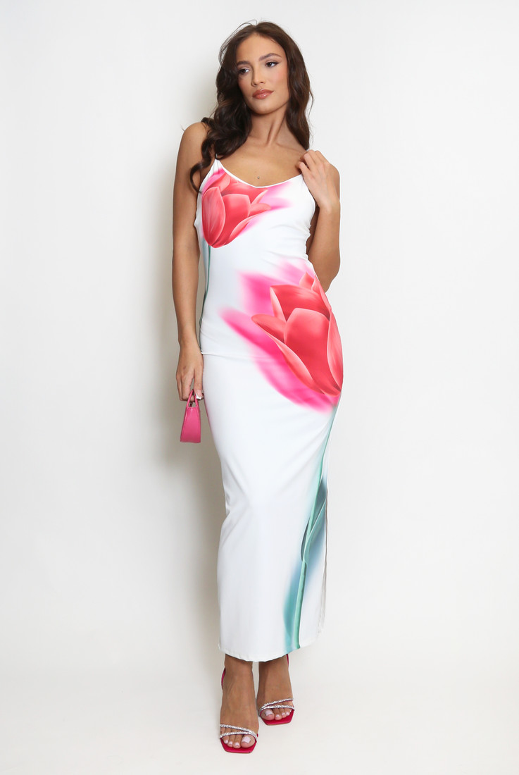 Tulip Print Cami Maxi Dress