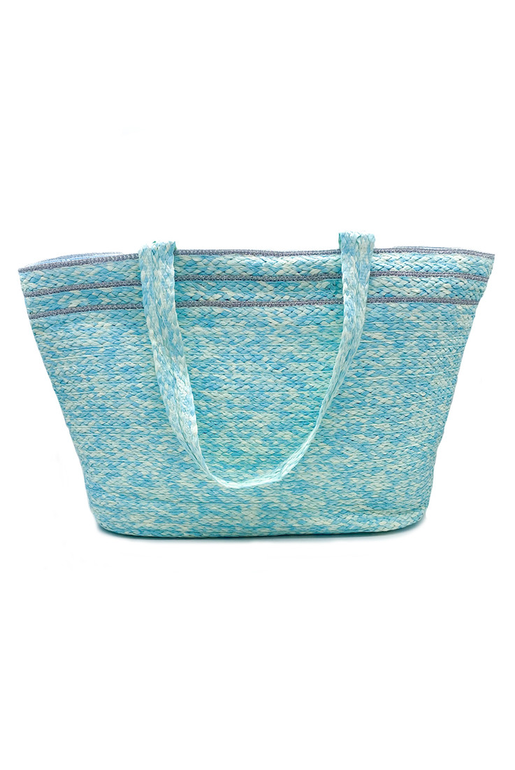 Woven Tote Bag With Metallic Edging