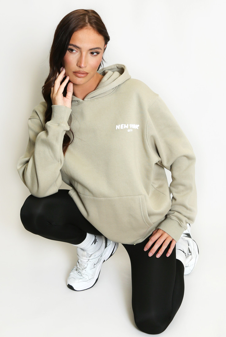 New York Bubble Slogan Hooded Sweatshirt