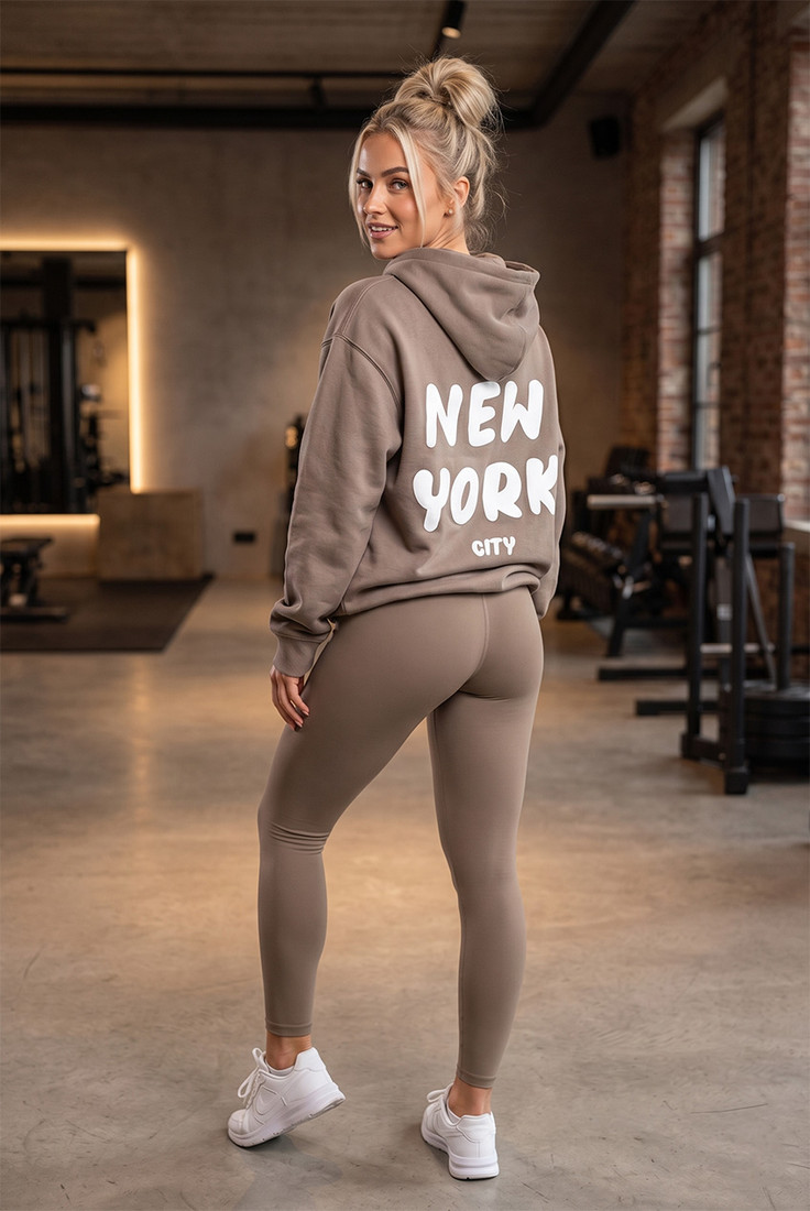 New York Bubble Slogan Hooded Sweatshirt