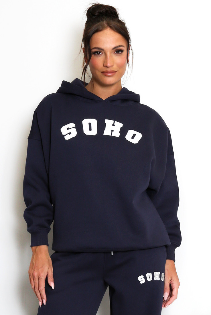 SOHO Slogan Hooded Sweatshirt
