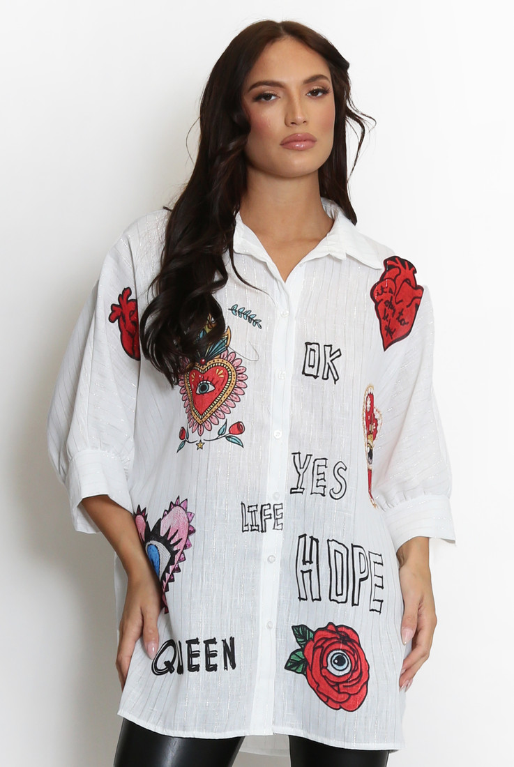 Queen Graffiti Oversized Shirt