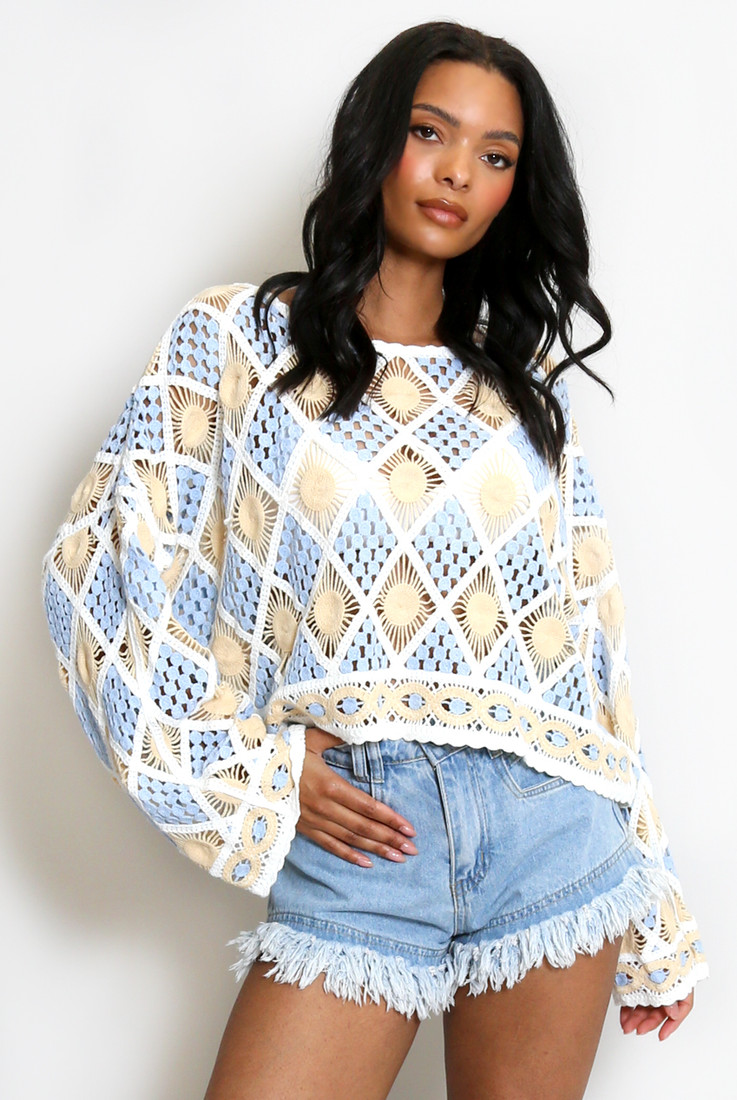 Sun Crochet Cropped Jumper