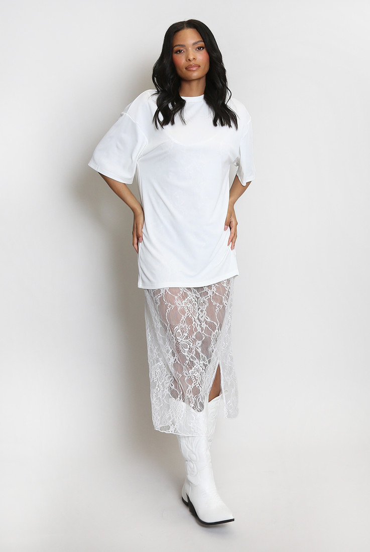 T-Shirt With Lace Cami Dress