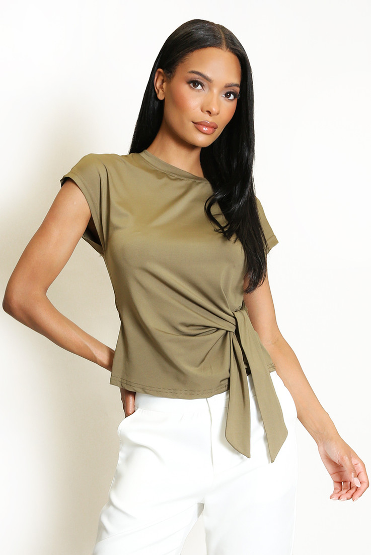 Tie Side Cap Sleeve Top