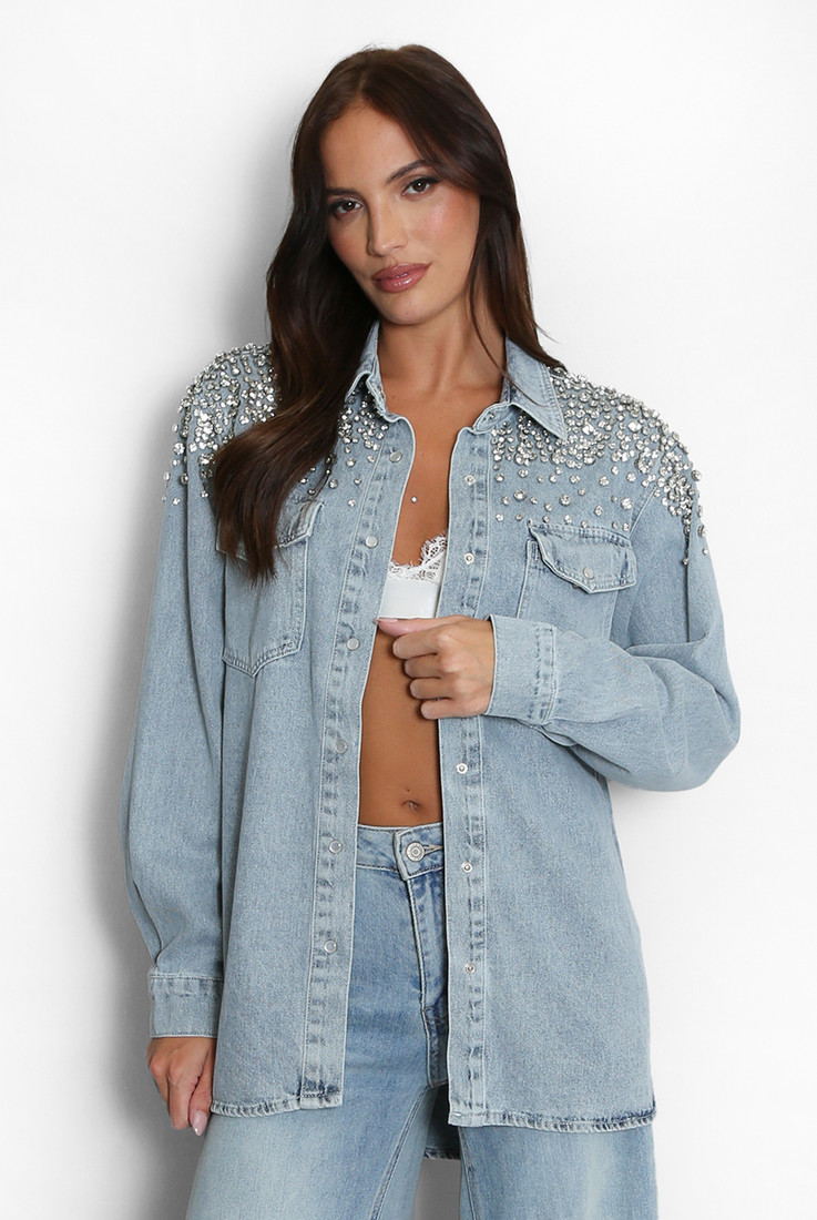 Diamante Trim Denim Jacket