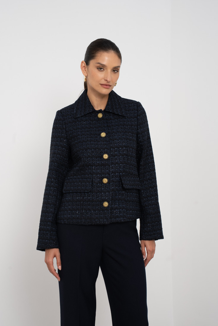 Navy Tweed Blazer