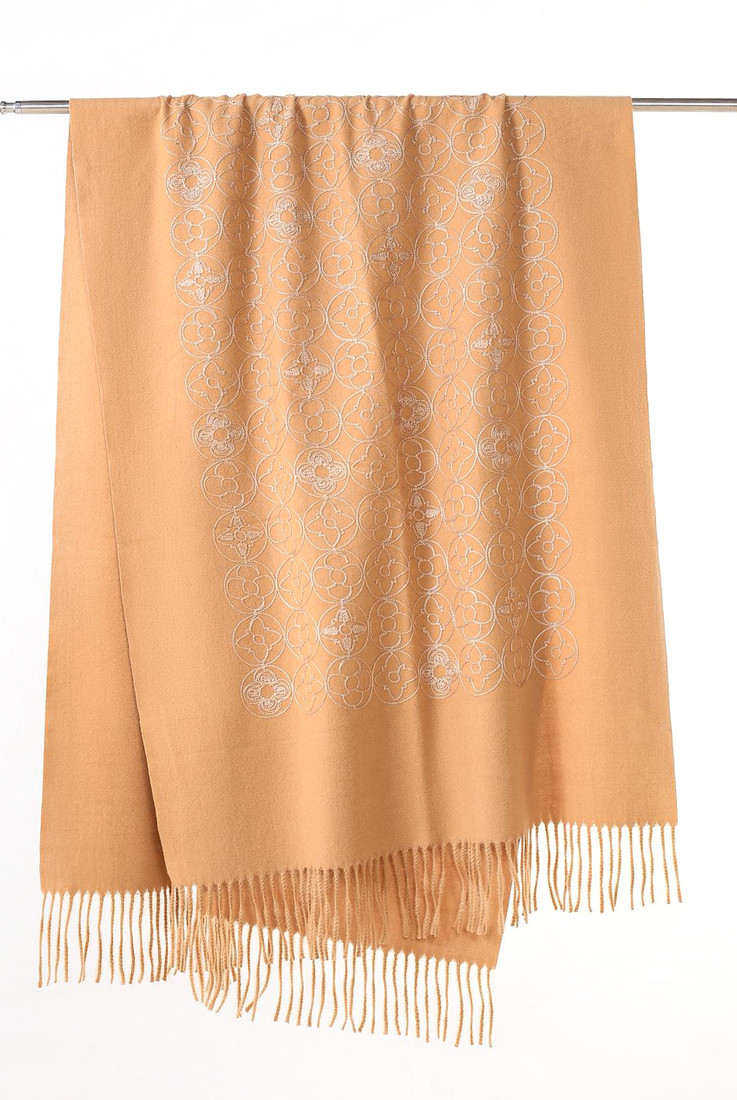 Designer Inspired Monogram Wool Blend Scarf