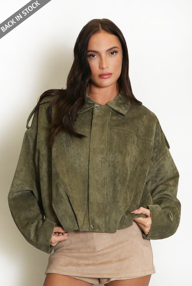 Oversized Faux Suede Jacket