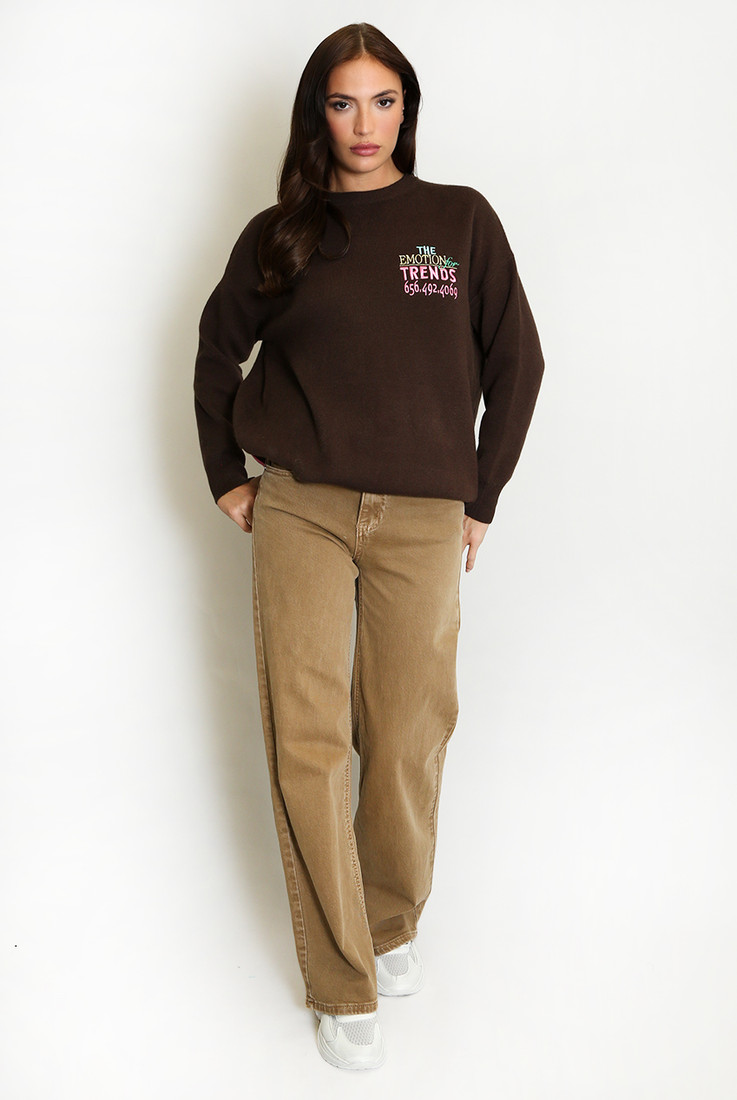 Trends Slogan Embossed Jumper Trends Slogan Embossed Jumper