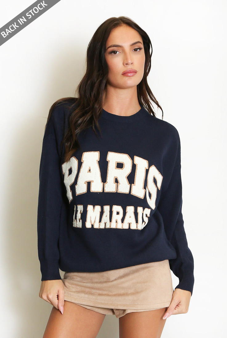 Paris Embossed Jumper