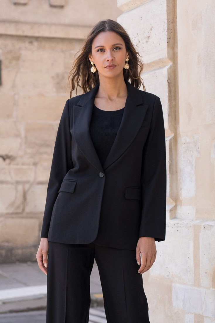 Single Button Wool Mix Blazer