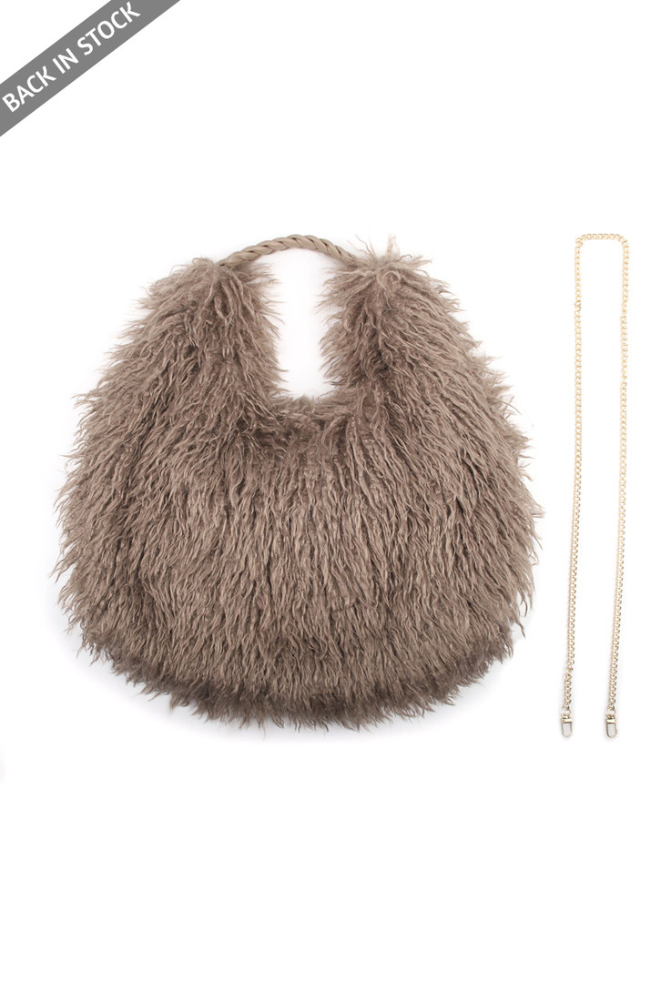 Shaggy Faux Fur Handbag 