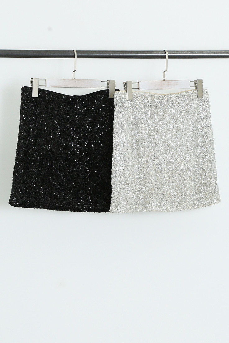 Sequin A Line Mini Skirt