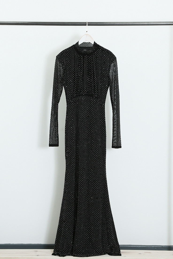 Rhinestone Embellished Maxi Dress