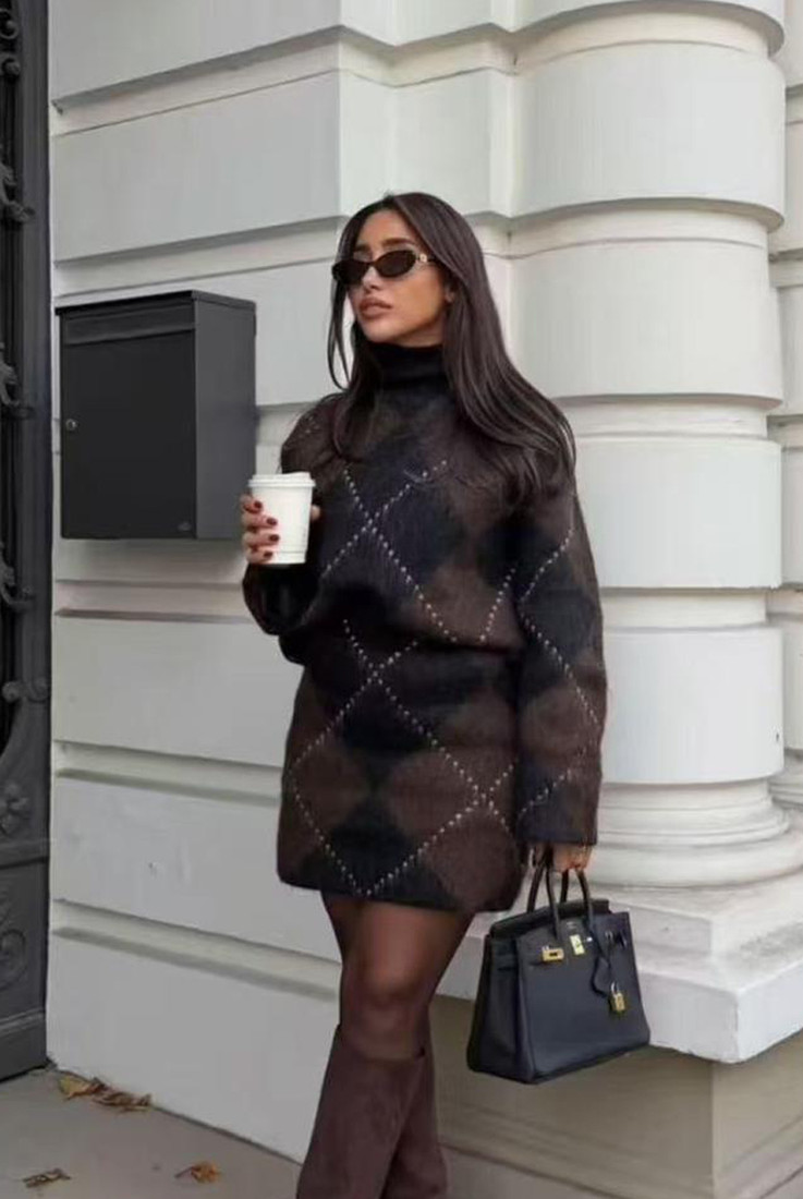 Argyle Jumper And Skirt Set - PRE-ORDER