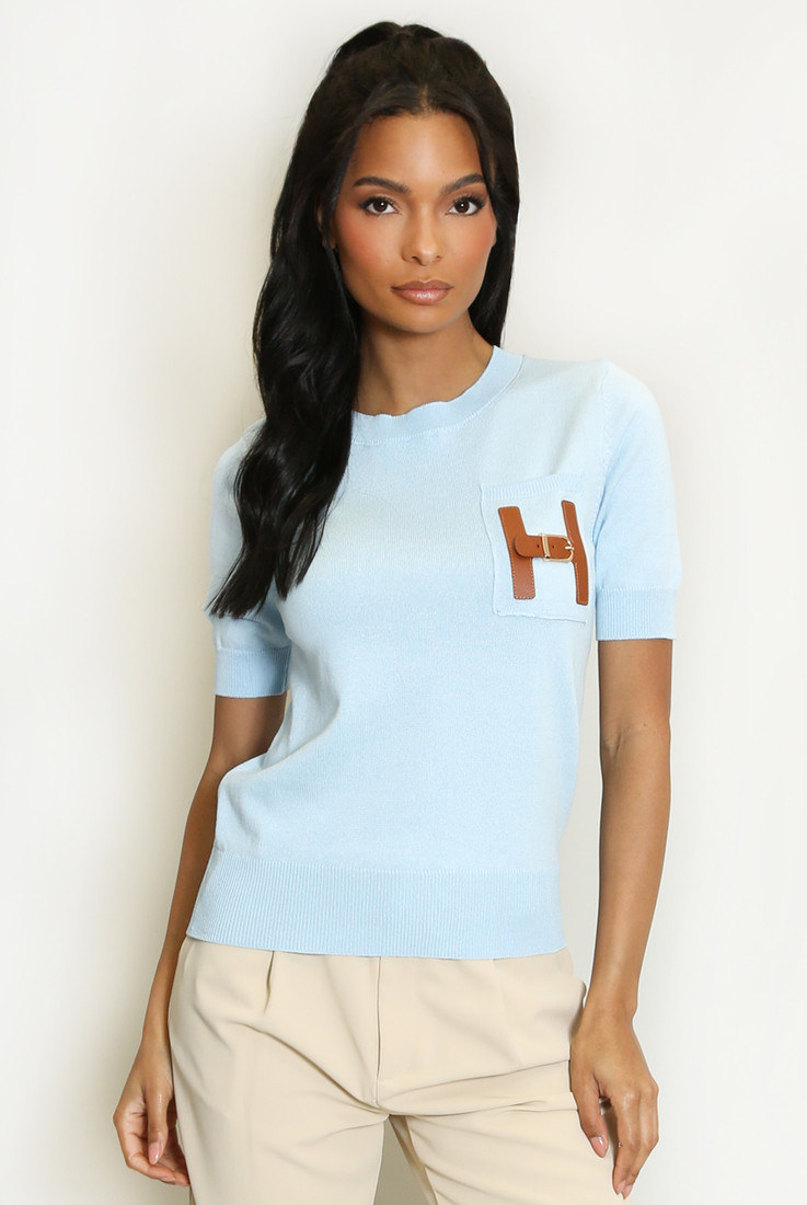 H Motif Cuffed Hem Knit Jumper