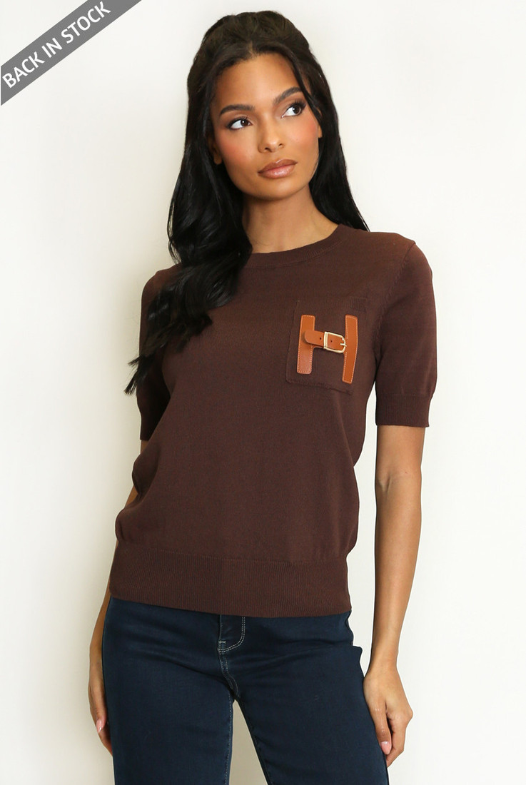 H Motif Cuffed Hem Knit Jumper