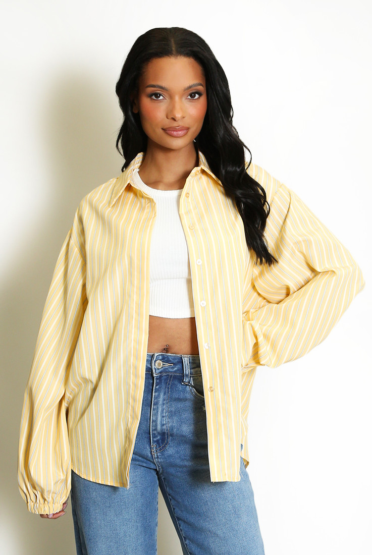 Striped Cotton Blend Shirt 