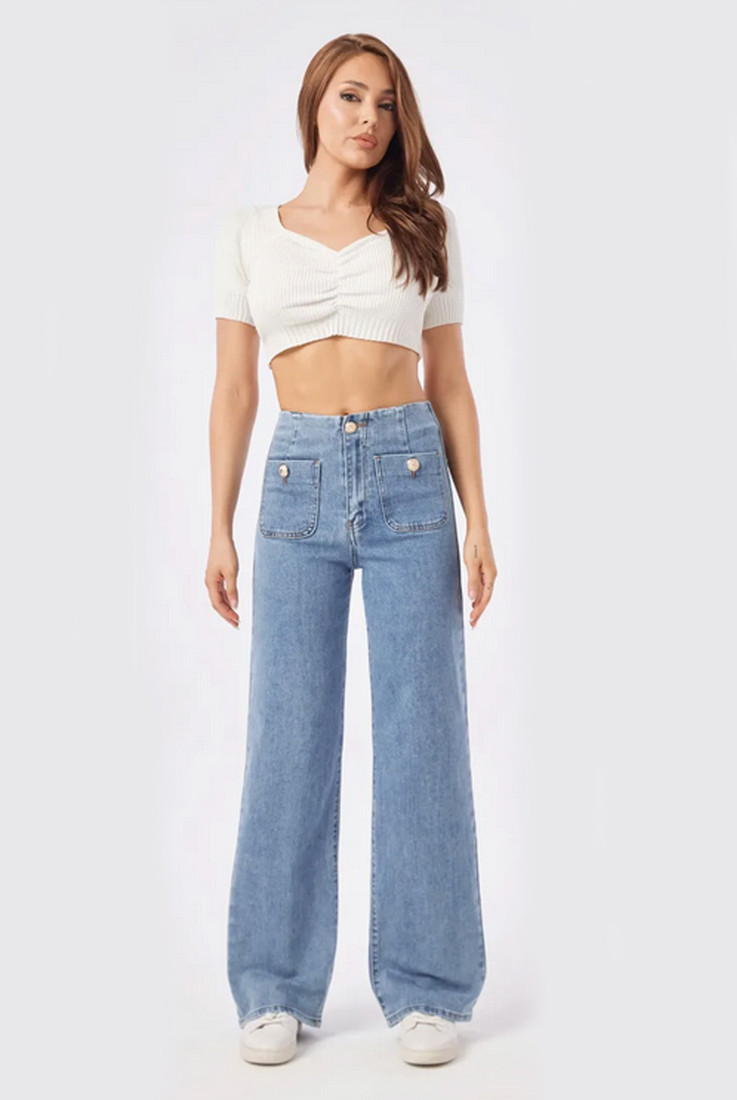 Stretch Wide Leg Jeans