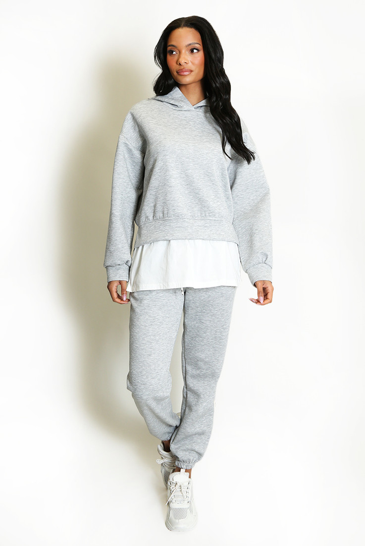 Layered Hoodie and Trouser Set
