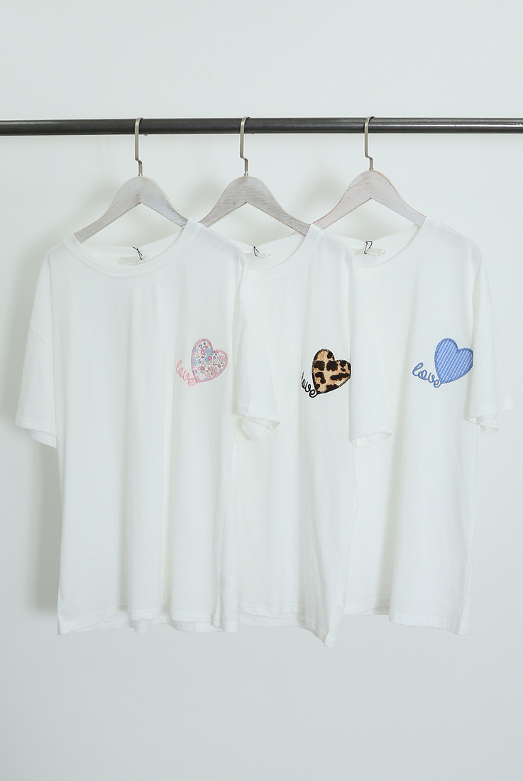 Love Heart Motif T-Shirt
