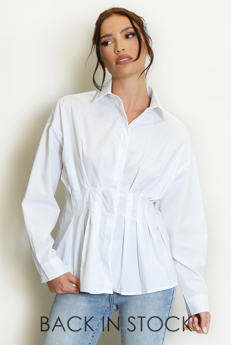 Pleated Fitted Blouse