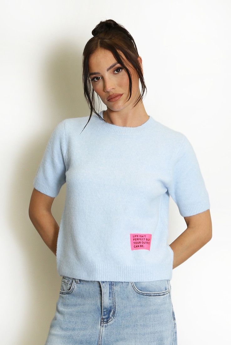 Tag Detail Short Sleeve Jumper