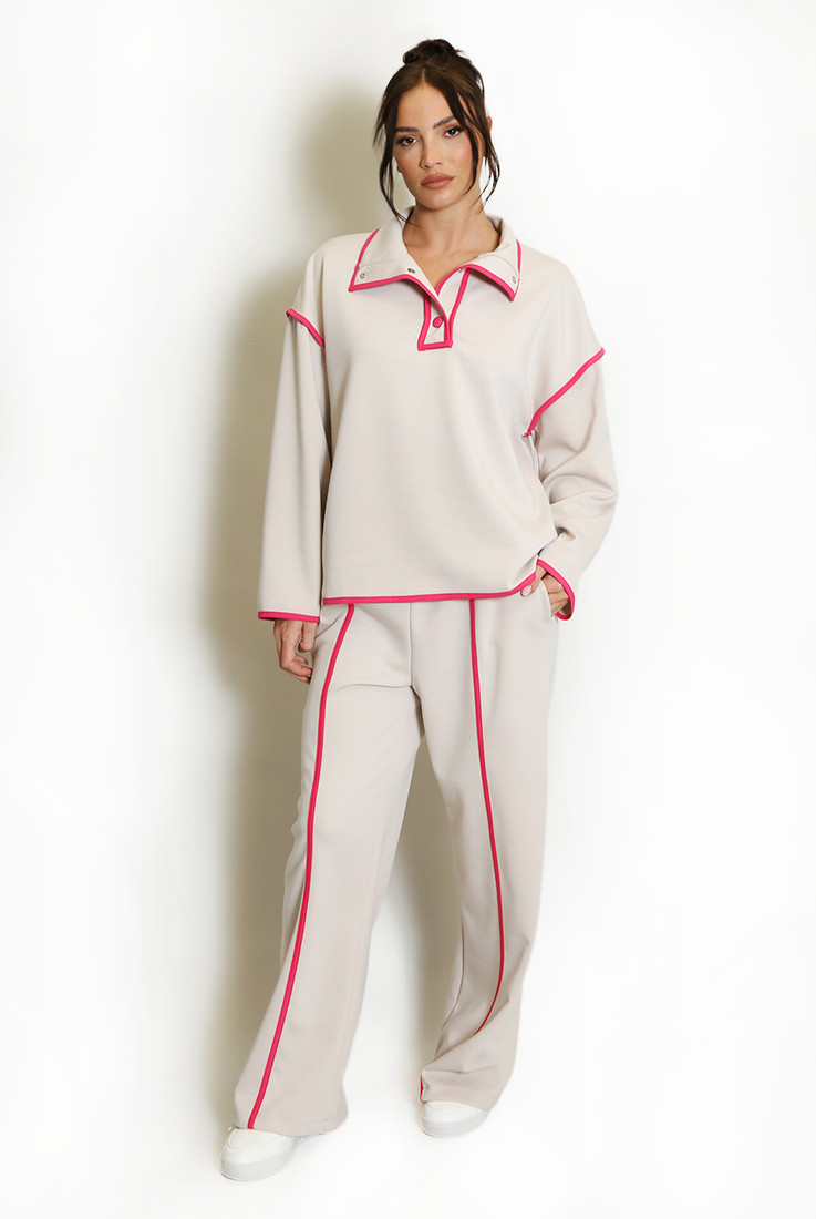 Contrast Sweatshirt And Trouser Set