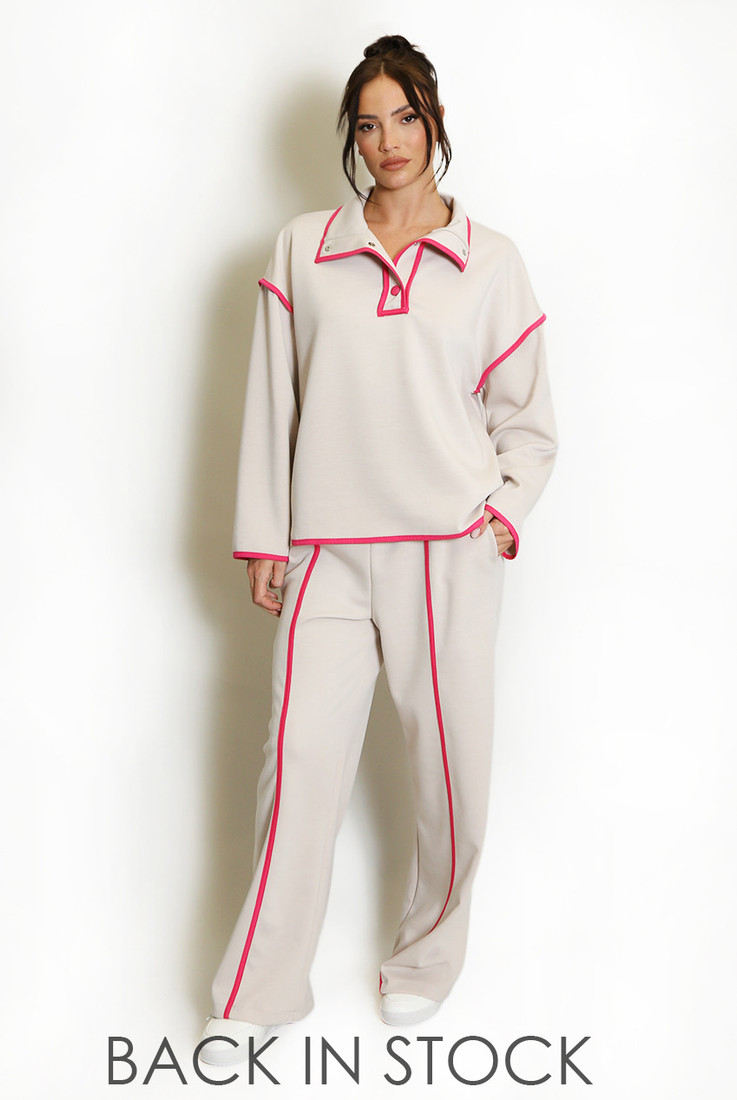 Contrast Sweatshirt And Trouser Set