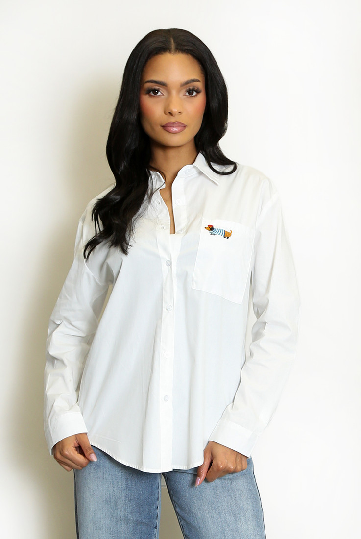 Cotton Shirt With Sausage Dog Motif