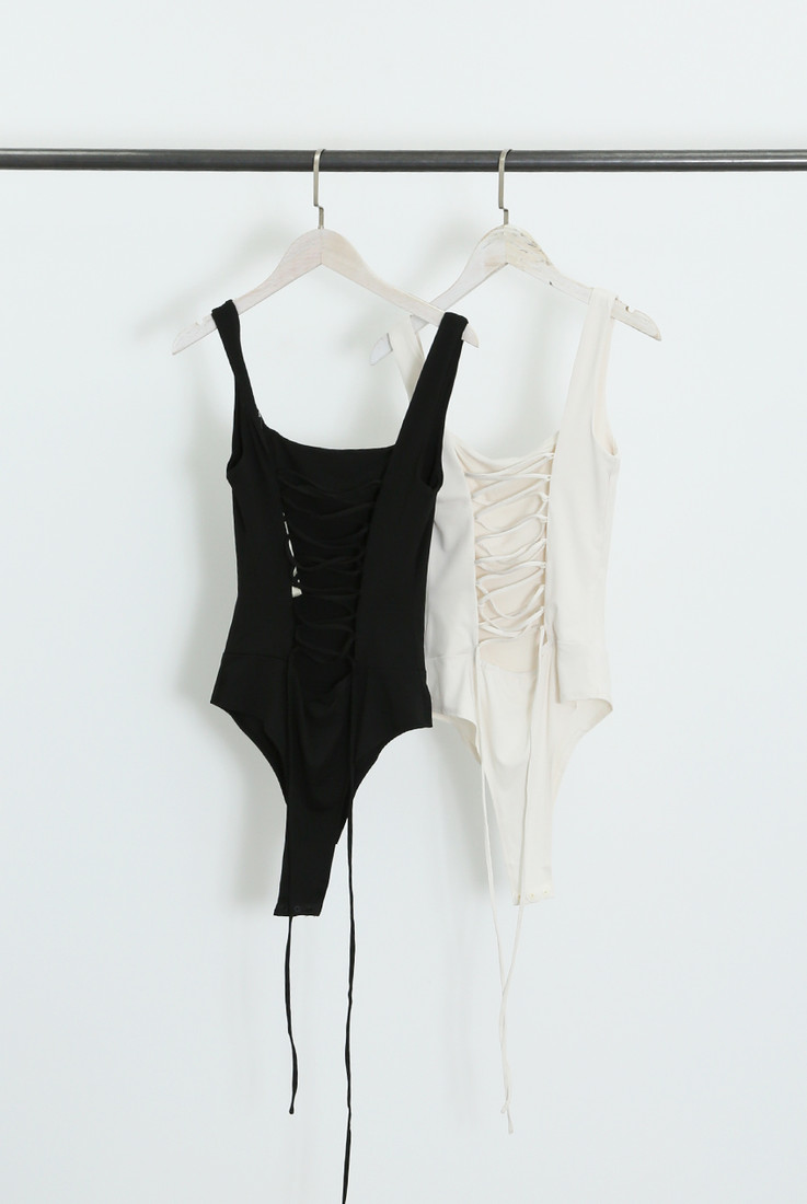 Lace Back Scoop Neck Bodysuit