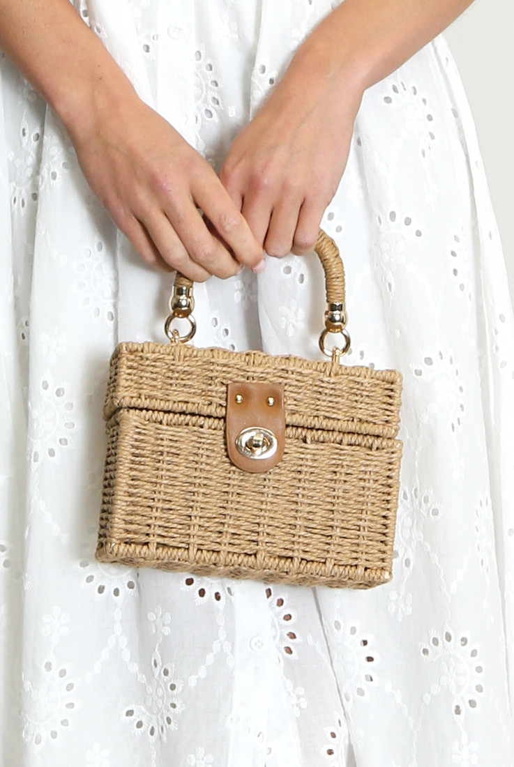 Natural Wicker Box Bag